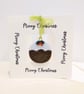 Merry Christmas Card with Detachable Christmas Pudding Decoration