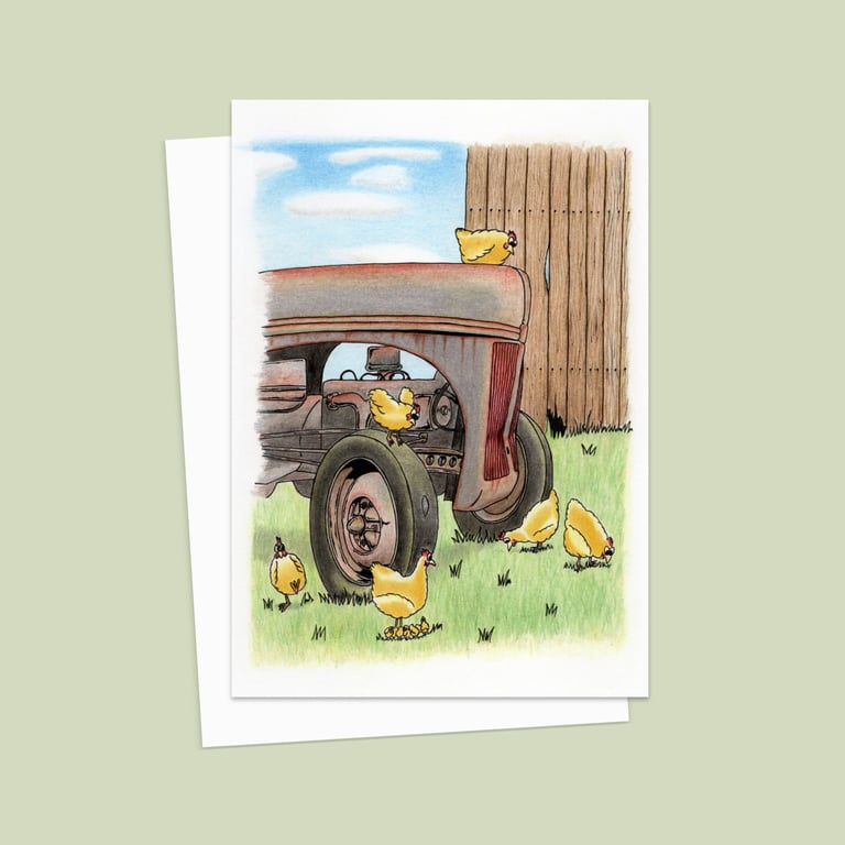 Happy Chickens Greeting Card: Happy Farmyard Hens Card for Any Occasion (211)
