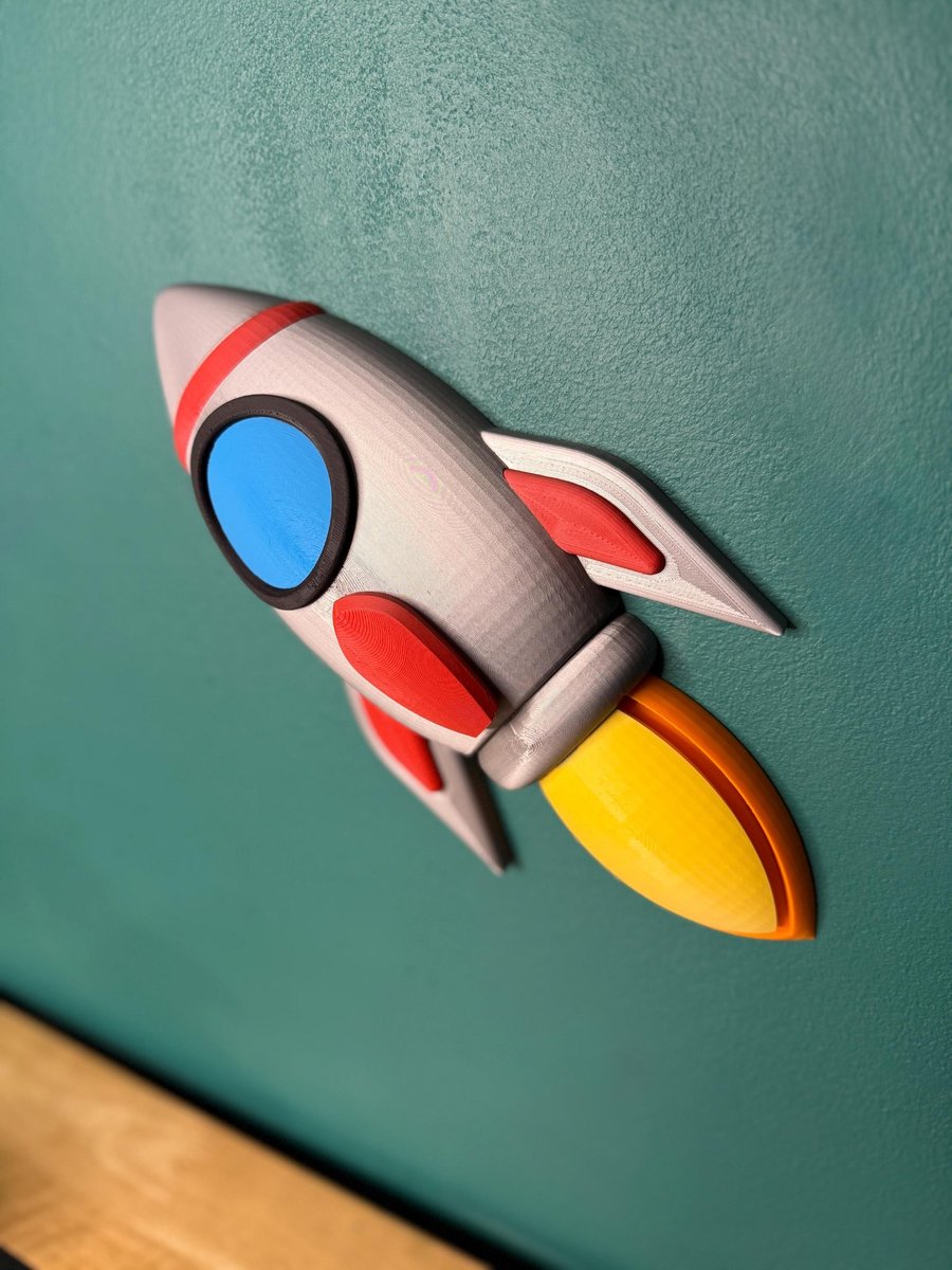 3D Rocket Ship Wall Decor - Space Bedroom Wall Art