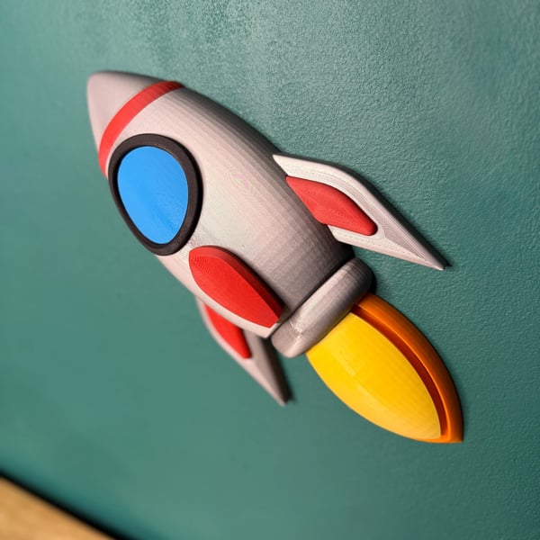 3D Rocket Ship Wall Decor - Space Bedroom Wall Art