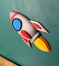 3D Rocket Ship Wall Decor - Space Bedroom Wall Art
