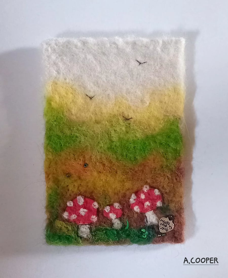 ,THE FALL,Handmade,original,needle felted wool picture 