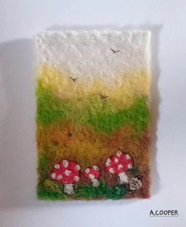 ,THE FALL,Handmade,original,needle felted wool picture 
