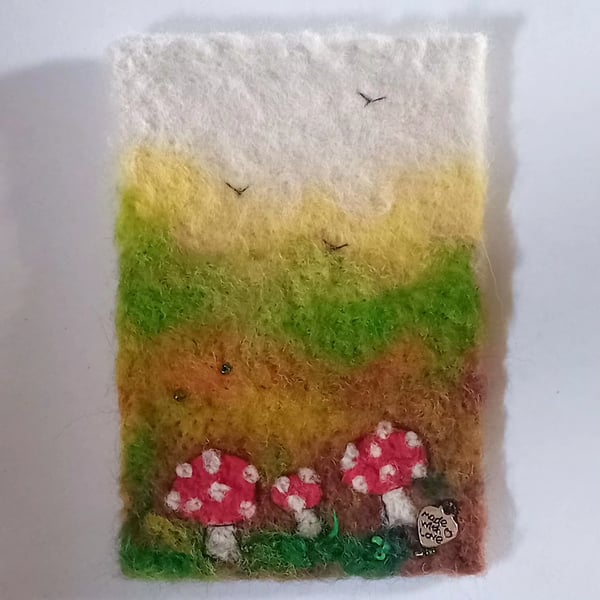 ,THE FALL,Handmade,original,needle felted wool picture 