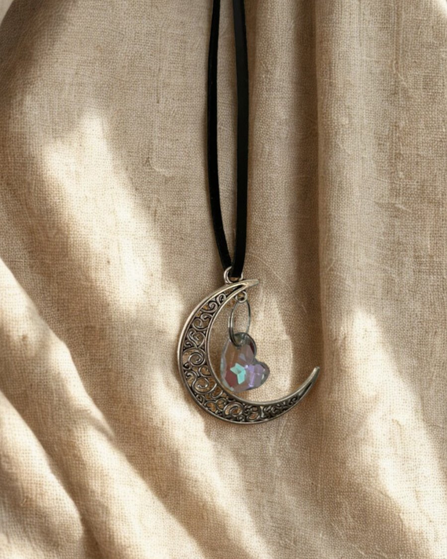 Moon and crystal necklace