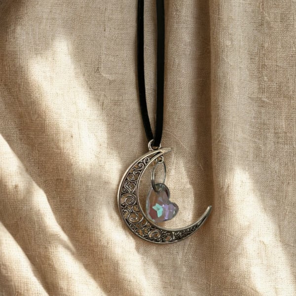 Moon and crystal necklace