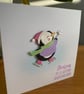 Modern Skating Penguin Christmas Card - Image 4