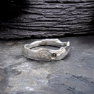 Recycled Sterling Silver Smokey Quartz Landscape Ring