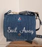 Handmade Upcycled Denim Coastal Crossbody Bag