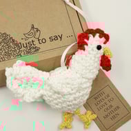 Crochet Hen - Alternative to a Greetings Card 