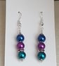 Gorgeous Peacock Panache Earrings - Silver tones - Design 2 - Image 5