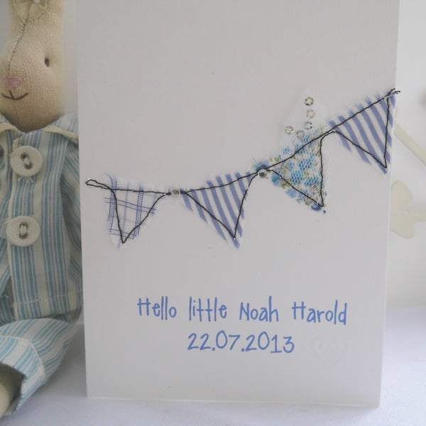  new baby or christening card boy or girl personalised