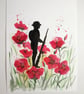 Remembrance, Soldier and Poppies original painting  - Image 4