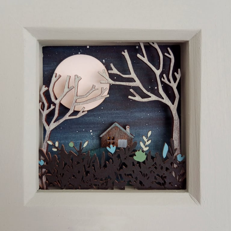 Enchanted Forest Picture, Miniature Picture, Woodland Diorama