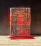 Handmade Autumn Colours A5 Journal with Orange and Red 1950's Vintage Fabric - Image 1