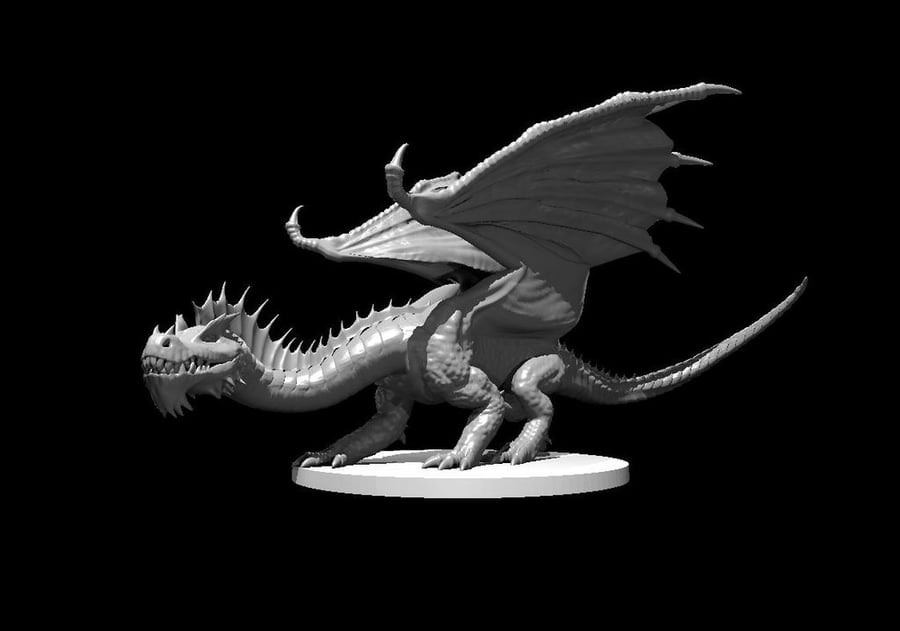 Young Green Dragon - 3D Printed Resin DnD Pathfinder Figure Mini Miniature