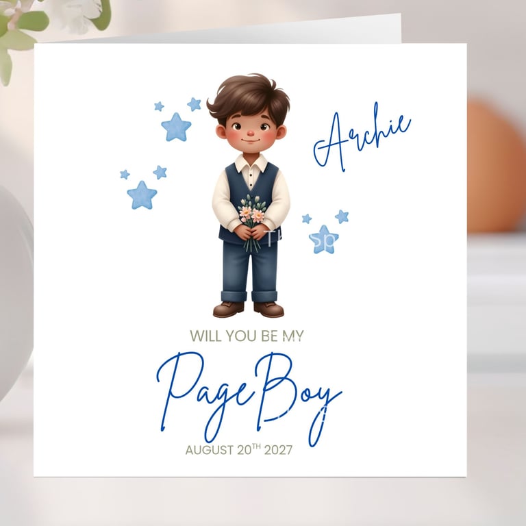 Will you be our Page Boy Personalised Card