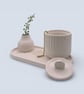 White Round Jewellery Box with Lid Modern Geometric Trinket Pot - Image 10