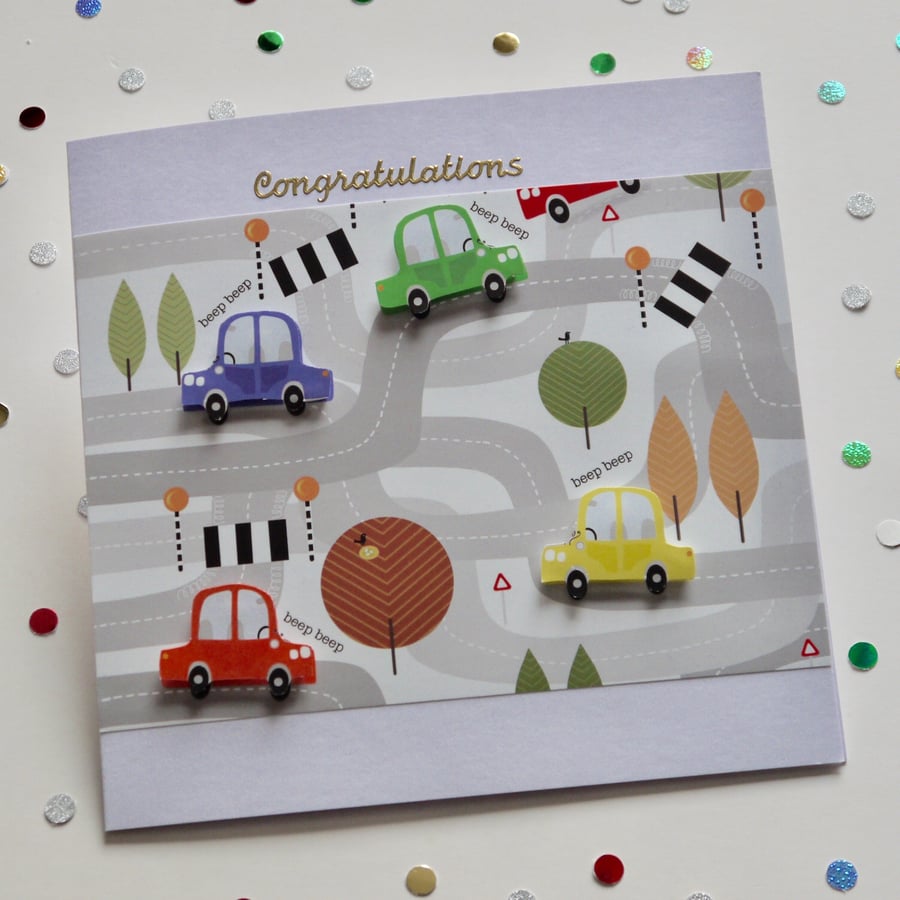 Congratulations on Passing Your Driving Test Card, Well Done Card