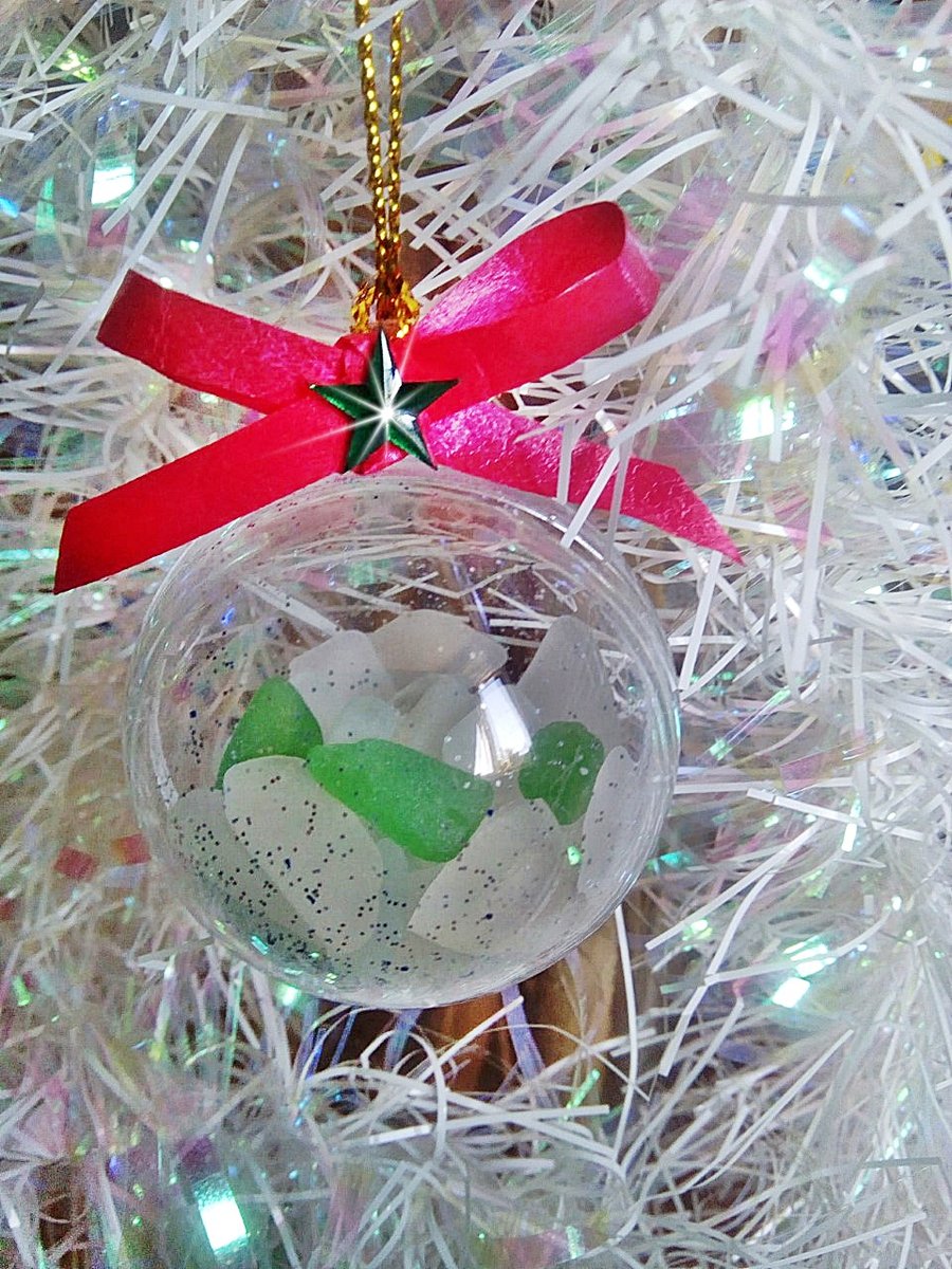 Sea glass Christmas tree bauble.