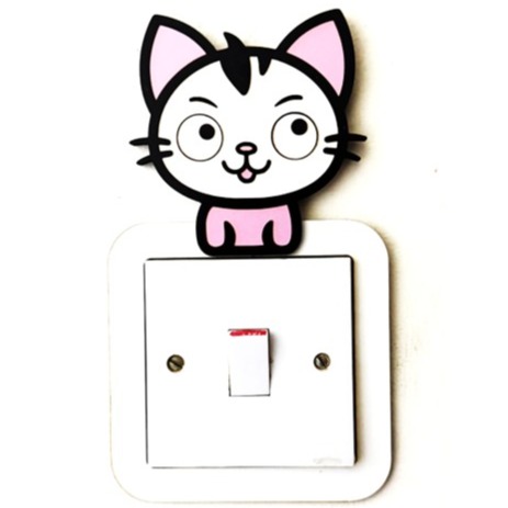 Cute Kitten Light Switch Surround Kids Bedroom Decor - FREE UK SHIPPING