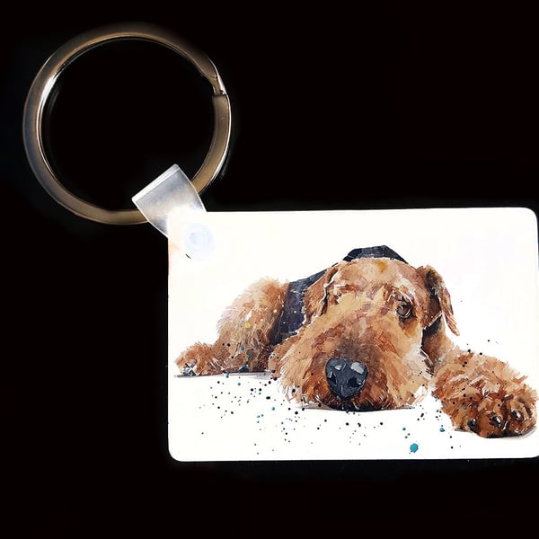 Airedale Terrier Keyrings (Assorted) .Airedale Art Keyring,Airedale Dog Keyring,