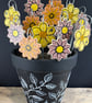 Handmade Stoneware Ceramic Flower Stake - Yellow with Bee - Image 3