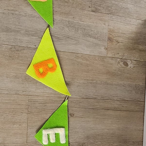 Handmade needlefelted bunting