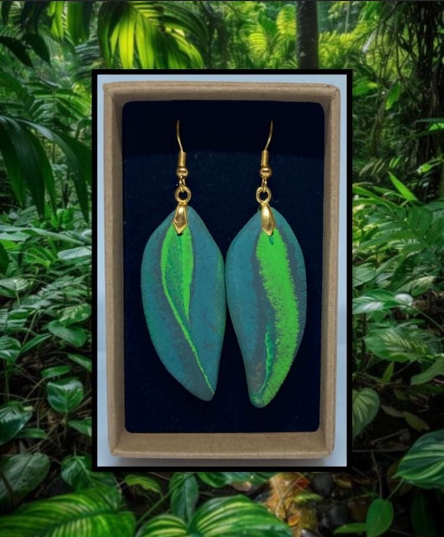 Jungle lightweight clay earrings
