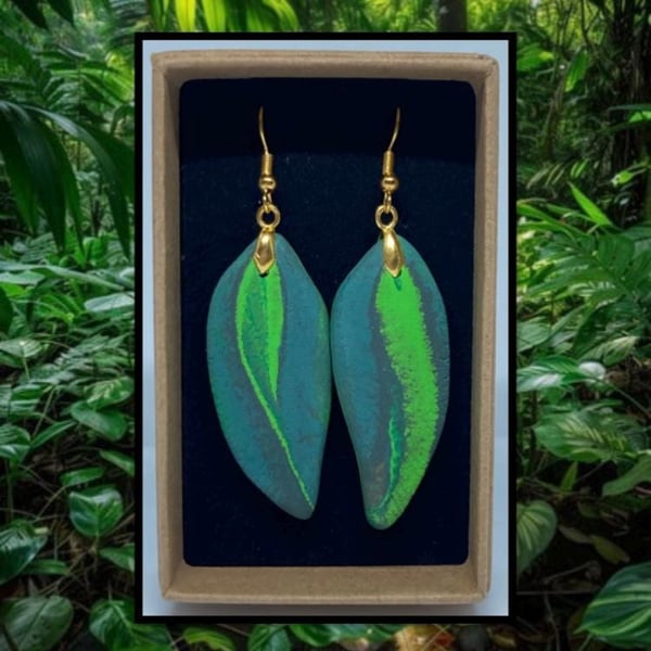 Jungle lightweight clay earrings