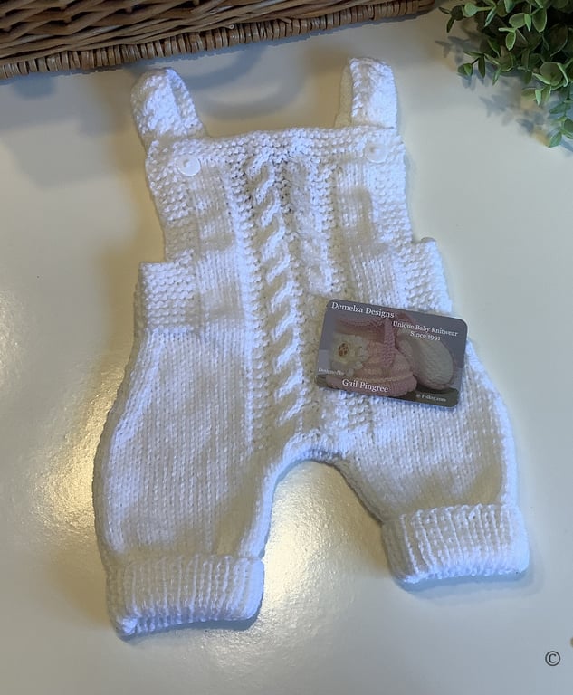 Baby Hand Knitted Cable Design Rompers 0-3 months size