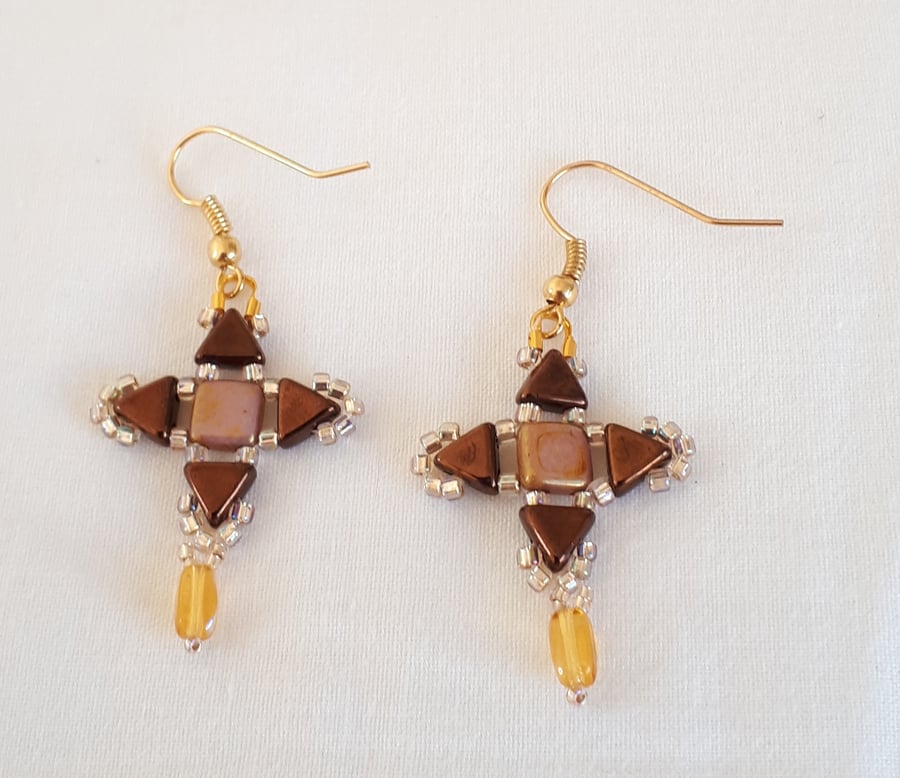 Caramel and bronze earrings