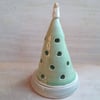 Handmade ceramic Christmas tree & angel tealight candle holder - pottery gift 