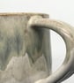 Large stoneware pottery mug finished in grey, brown, cream, white glaze. - Image 6