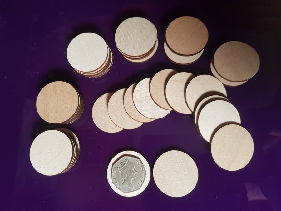 40X 35mm3.5cm Wooden Circle Craft Shapes Wood DIY Decoration Disc Plaque