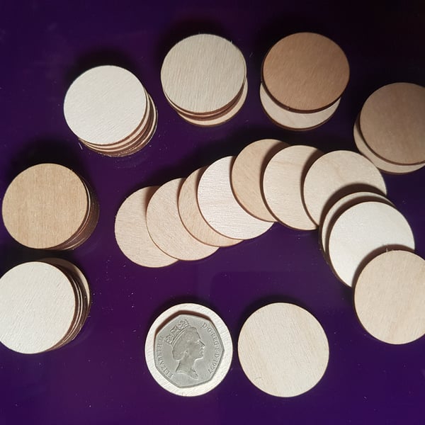 40X 35mm3.5cm Wooden Circle Craft Shapes Wood DIY Decoration Disc Plaque