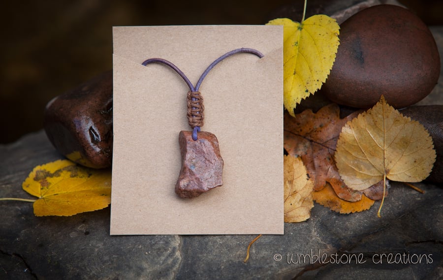 A chunky Welsh Waterfall Country River Stone pendant 