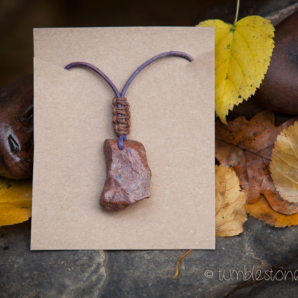 A chunky Welsh Waterfall Country River Stone pendant 