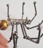 Copper Beaded Spider Ornament - Wire Spider Decoration with Pin  - Image 6