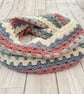 Multicoloured Crochet Infinity Scarf - Handmade - Gifts for Her - Granny Stripe - Image 4