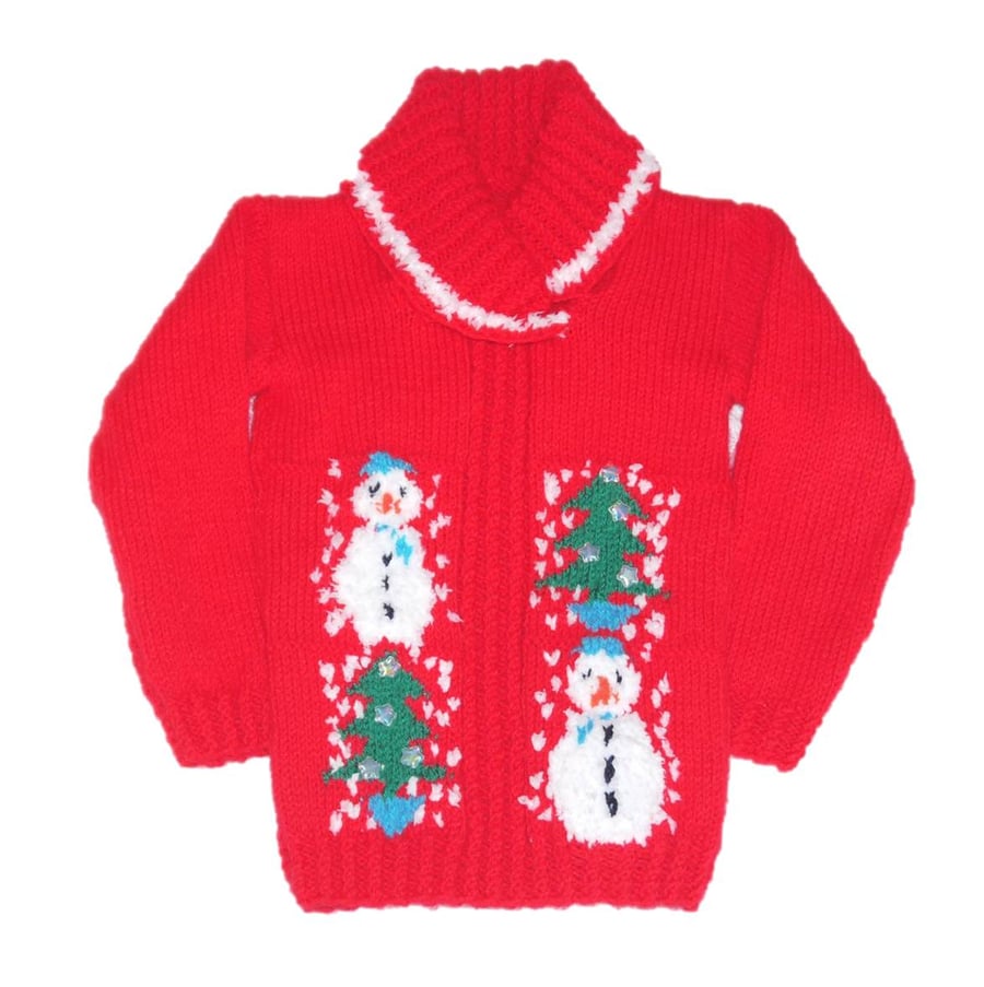 Christmas Tree and Snowman Sweater and Hat Digital Knitting Pattern