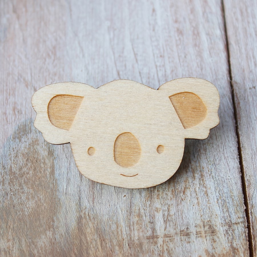 Wooden Koala Brooch