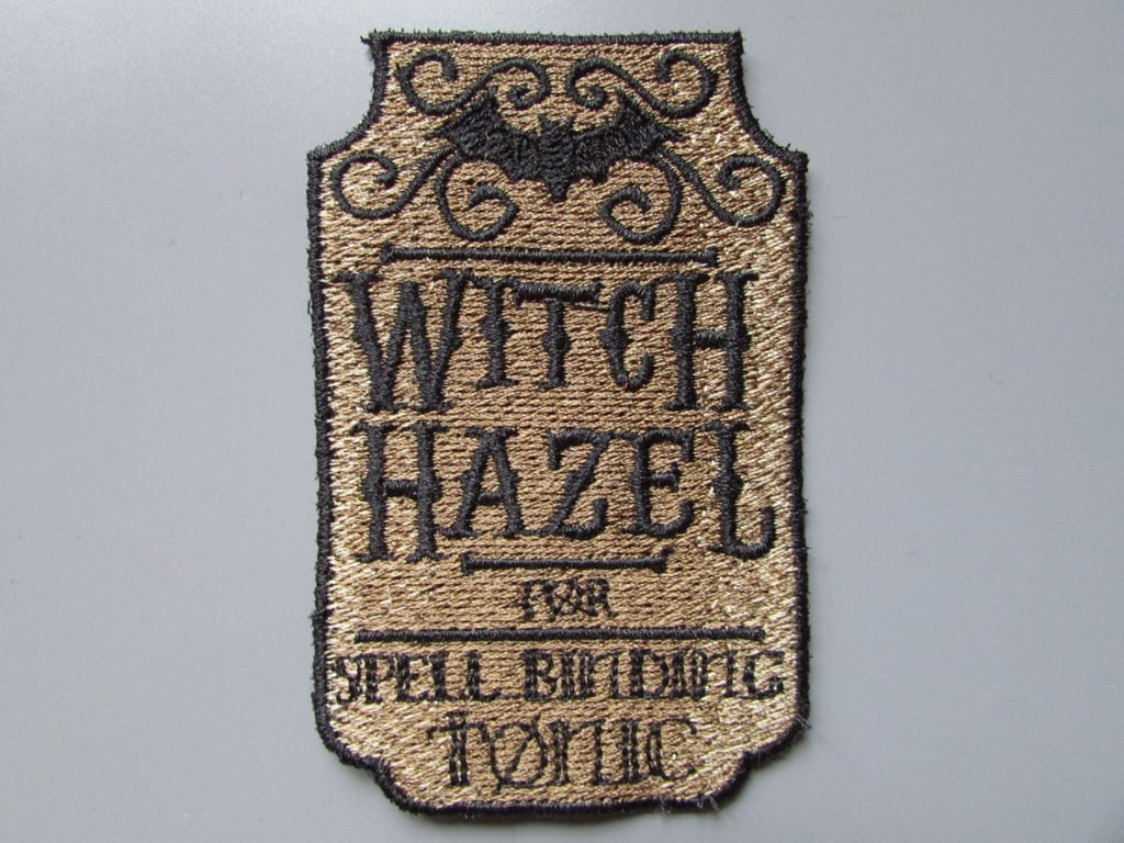 Witch Hazel Apothecary Label Embroidered Patch Applique