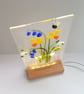 Spring floral illuminated panel, everlasting bouquet, glass art.  - Image 10