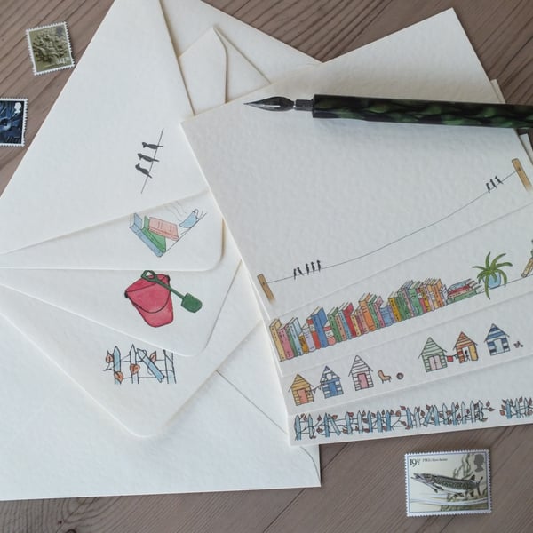 Mixed Set of Correspondence Cards with Original Watercolour Designs