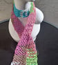 Crochet rainbow summer boho long scarf