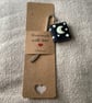 Handmade polymer clay black star and moon book bookmark - Image 3