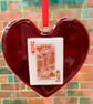 Handmade Glass Hanging Red Love Heart- King or Queen Of Hearts or Diamonds  - Image 10