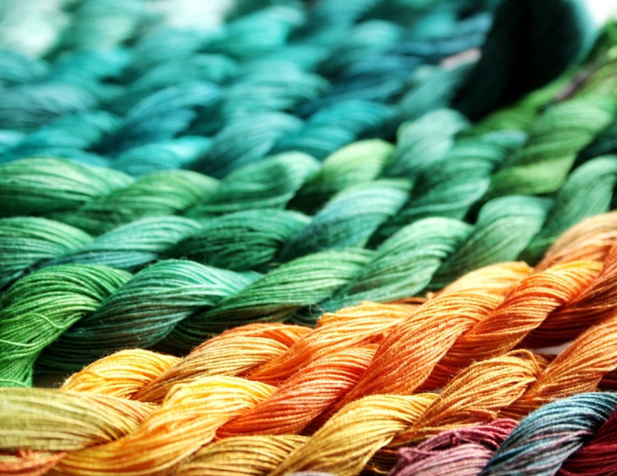 Varigated Embroidery Thread, Crochet Thread, Linen, hand-dyed