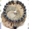 OOAK Haematite heart bangle style bracelet 